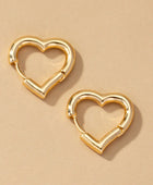 Heart shape hinged huggie hoop earrings