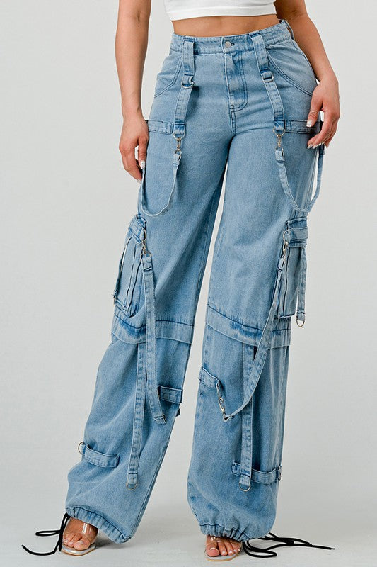 Athina Cargo String Denim Jeans