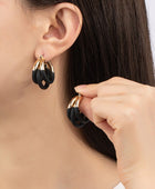 Triple layer tube hoop earrings with enamelcoating
