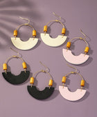 Leather and Metal Arch Earrings