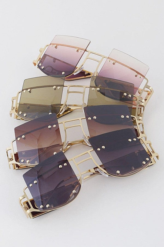 Artini Sunglasses Brown Cutout Oversize Iconic Sunglasses