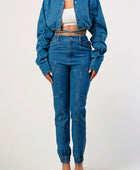 Retro Blues Denim Cropped Jacket