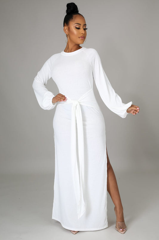 Java's Fashions Boutique  Dresses SM / White Feeling Lovely Maxi Dress