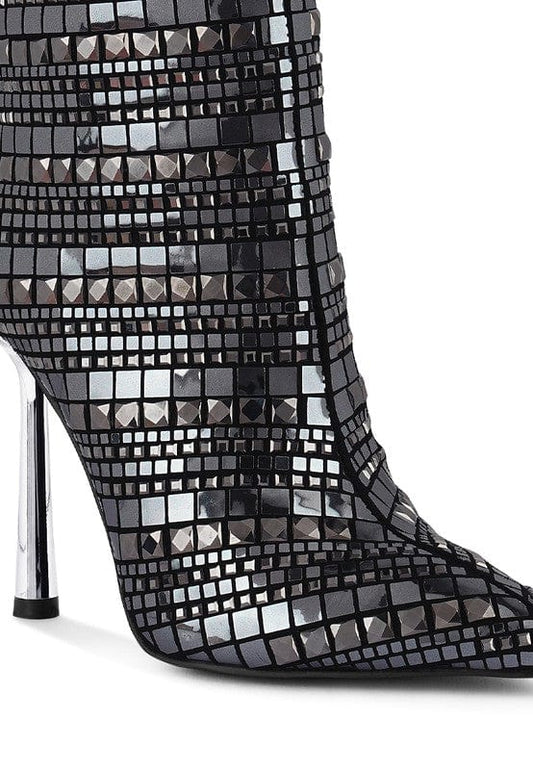 Rag Company Extravagance Mirror Embellished Stiletto Boots