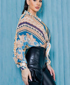Her Bottari Fashion Tops Aztec Crop Top