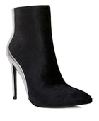 Rag Company Shoes Black/Silver / 5 SLADE Metallic Highlight High Heeled Ankle Boots