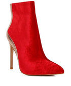 Rag Company Shoes Red/Gold / 5 SLADE Metallic Highlight High Heeled Ankle Boots