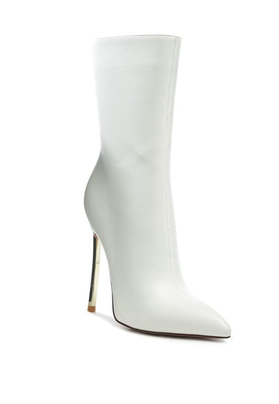 Rag Company shoes White / 9 LONDON RAG OVER THE ANKLE STILETTO BOOT